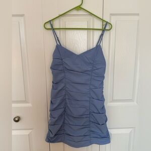Abercrombie & Fitch Ruched Mini Dress Light Blue Women's Size Small